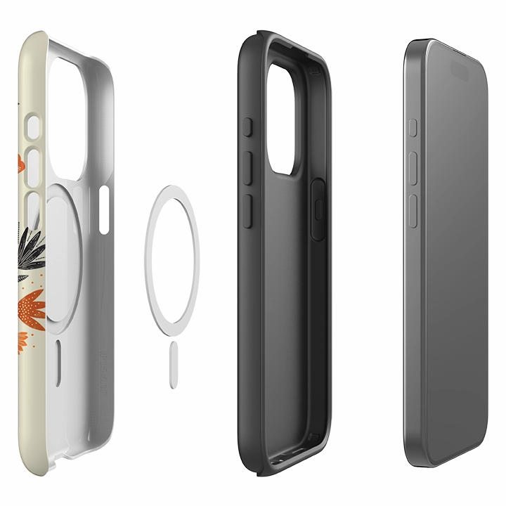 iPhone MagSafe Tough Case -  Sugar Skull Cream By Jade Mosinski Ergonomic Feel