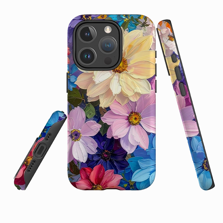 iPhone MagSafe Tough Case - Summer Floral Blue Garden Comfort Feel