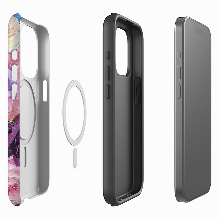 Luxury Finish Shock Absorption Layer iPhone MagSafe Tough Case - Summer Floral Myos