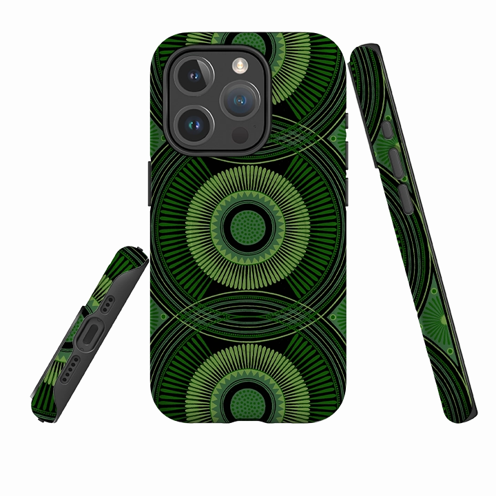 Button Cover Luxury Grip iPhone MagSafe Tough Case -  Sunburst By Cressida Bell