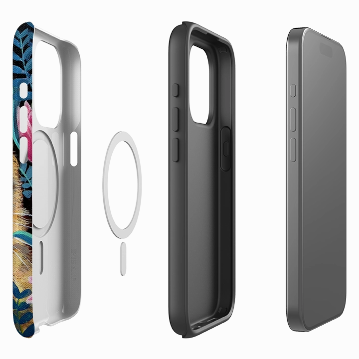 Hybrid Edge Finish High End Look iPhone MagSafe Tough Case - Tabby Cat By Mary Stubberfield