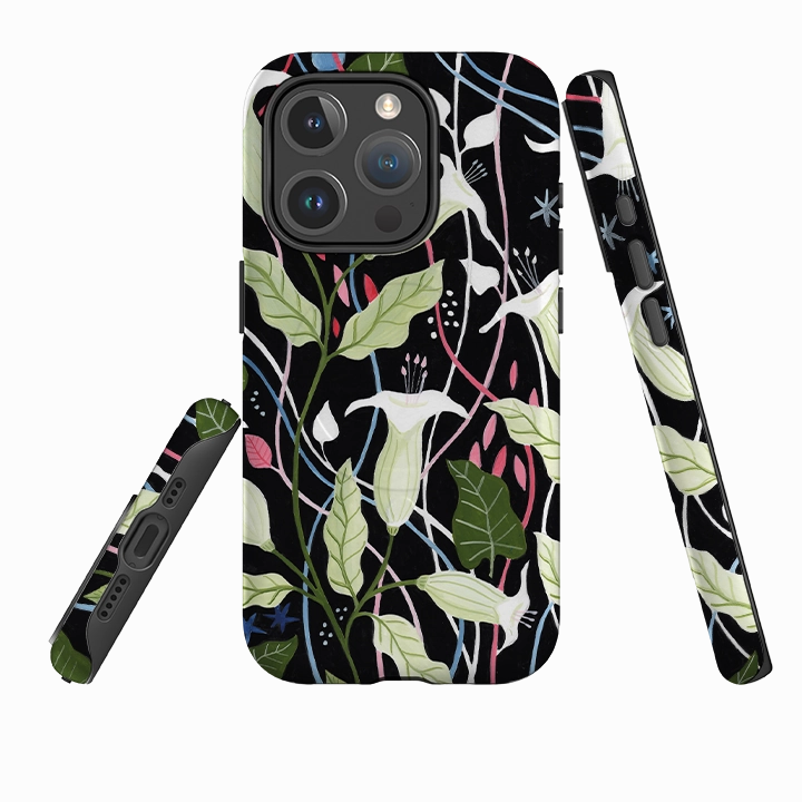 Compact Pattern iPhone MagSafe Tough Case - Trumpet Flowers By Bex Parkin