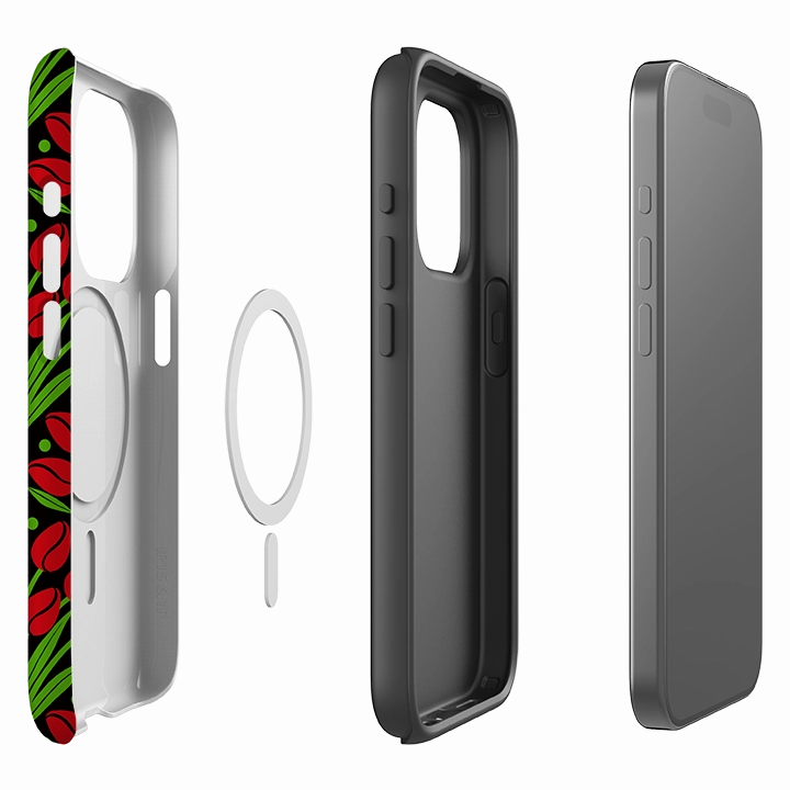 Smooth Edge Design iPhone MagSafe Tough Case - Tulips By Cressida Bell