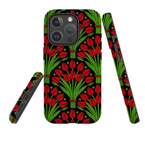 iPhone MagSafe Tough Case - Tulips By Cressida Bell Modern Pattern Layer Raised Bezels