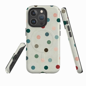 Hybrid Texture Layer iPhone MagSafe Tough Case - Whale Rider Dots By Katherine Quinn