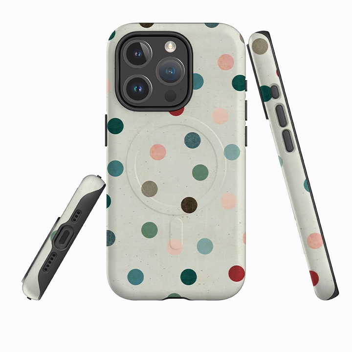 Hybrid Texture Layer iPhone MagSafe Tough Case - Whale Rider Dots By Katherine Quinn