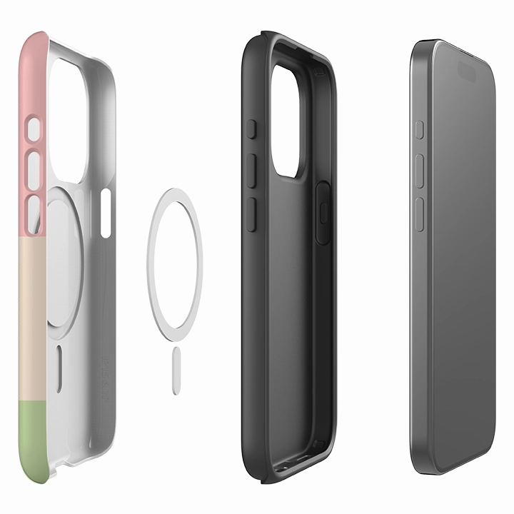 Comfort Shape Soft Edge Texture iPhone MagSafe Tough Case -  Wiggly Ribbons Chroma II