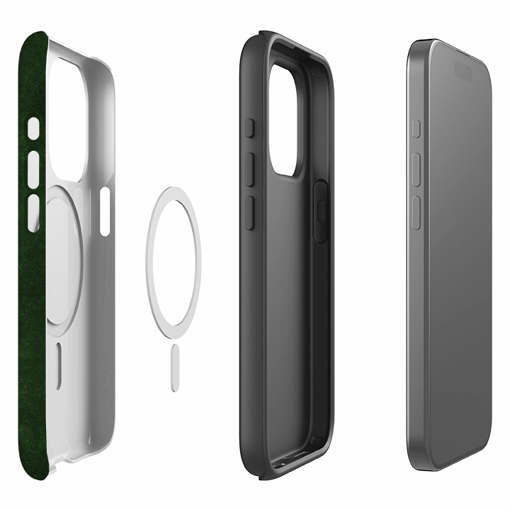 iPhone MagSafe Tough Case -  Wiggly Ribbons Forest Green Stylish Finish Durable Build Quality