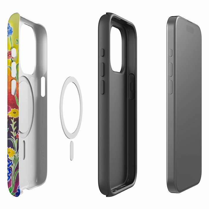 Modern Look Finish Vivid Detail Texture iPhone MagSafe Tough Case - Wildflower Fantasy By Linda Calvert Jacobson