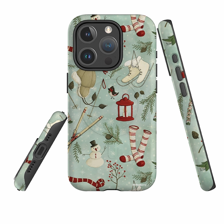 iPhone MagSafe Tough Case - Winter Pattern By Maja Lindberg Soft Texture
