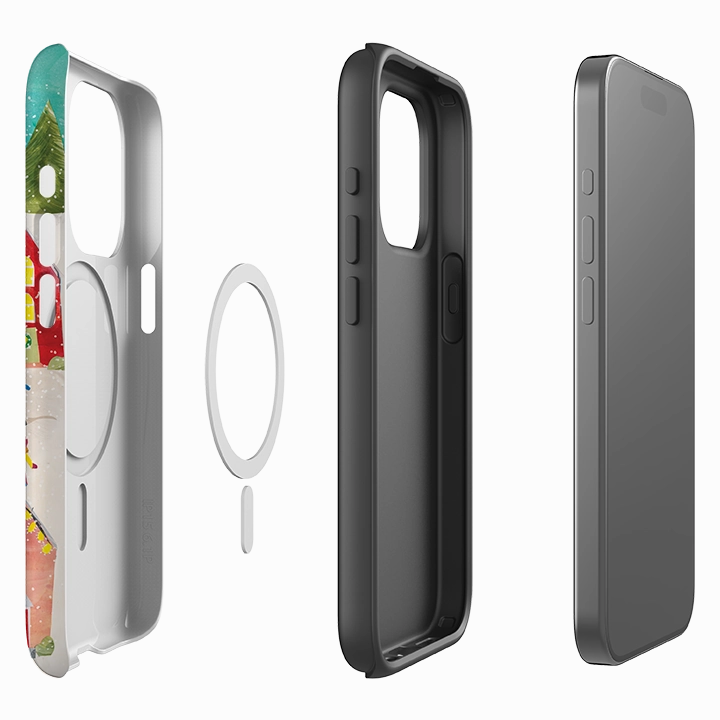 iPhone MagSafe Tough Case - Winter Village By Tracey English Stylish Layer Texture