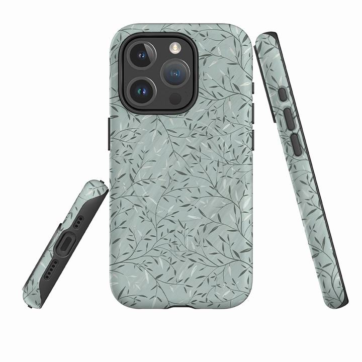 iPhone MagSafe Tough Case - Winter Vine By Maja Lindberg Metal Texture