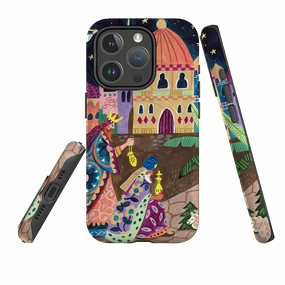 Sleek Texture Hybrid Texture iPhone MagSafe Tough Case - Wisemen II By Caroline Bonne Muller