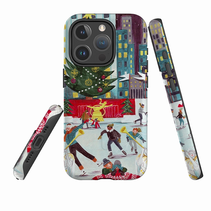 iPhone MagSafe Tough Case -  Xmas In New York By Caroline Bonne Muller Vivid Design Texture