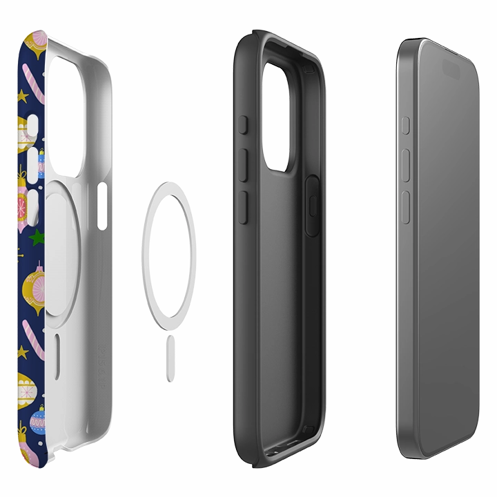 Matte Feel Texture iPhone MagSafe Tough Case - Xmas Pattern II By Bex Parkin