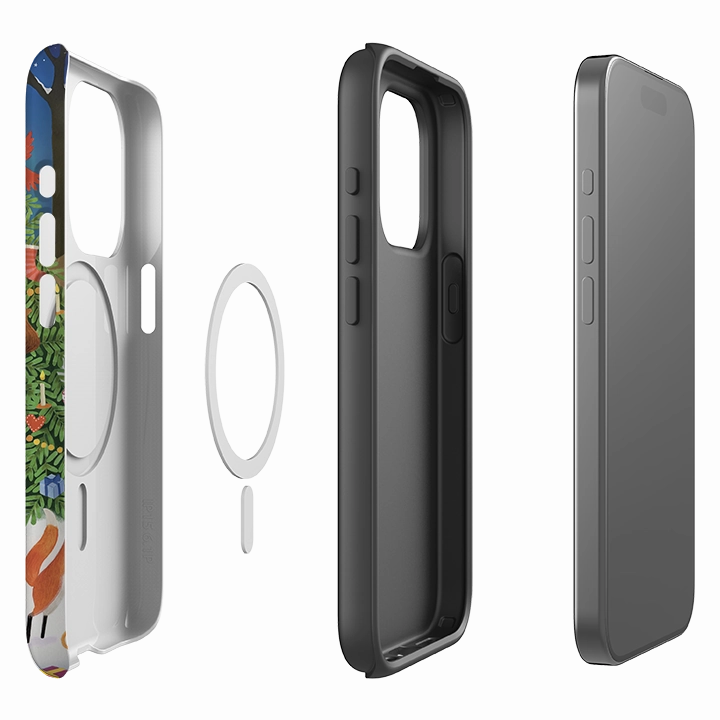 Durable Texture Finish iPhone MagSafe Tough Case - Xmas Pattern IV By Bex Parkin