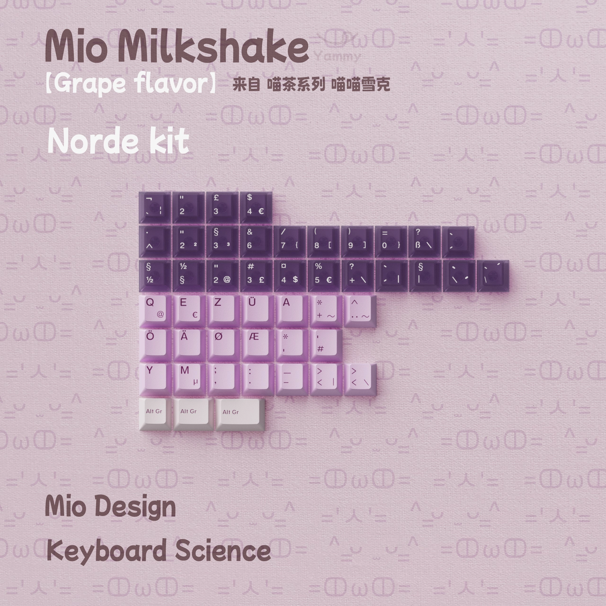 Ergo Split Pad Keyboard Science Mio Milkshake PBT Keycap Set (Instock)