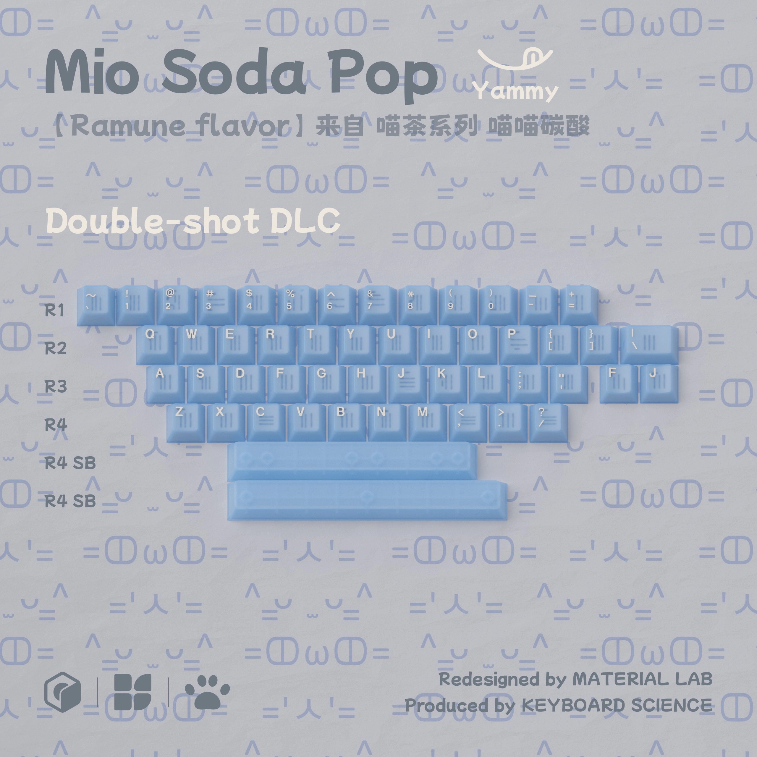 Wave Lighting Keyboard Science Mio Soda Pop PBT Keycap Set Pre-order
