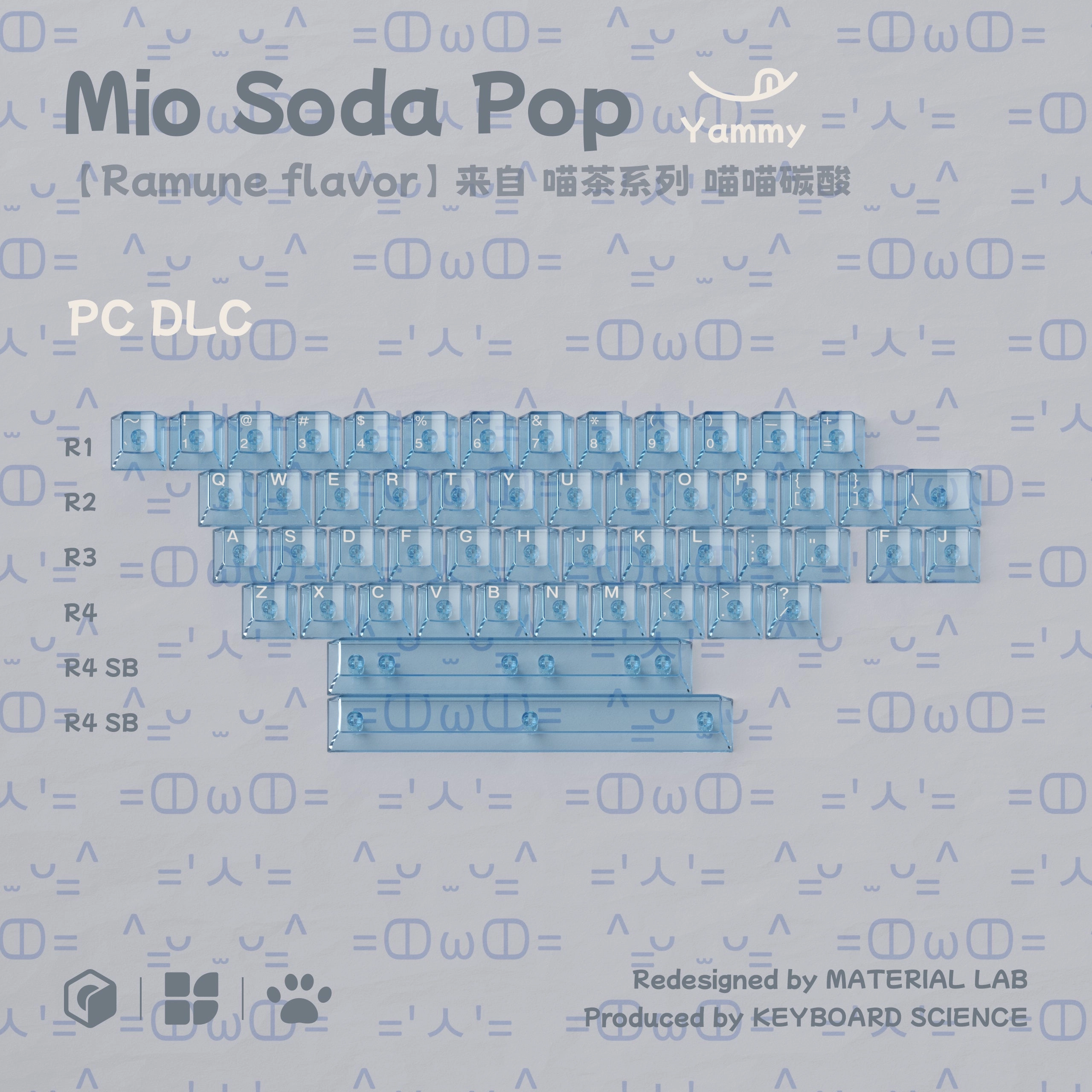 Mechanical Keypad Desk Programmable Keys Kit Keyboard Science Mio Soda Pop PBT Keycap Set Pre-order