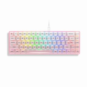 Womier WK68 Hot-swappable 68 Keys Wired Mechanical Keyboard Premium Keyboard Build Rainbow Cycle Effects