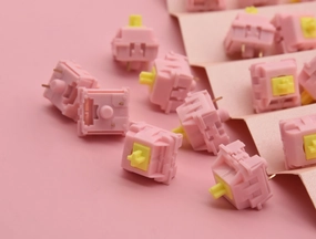 Double Shot Keycap 65 Percent Layout Kit KTT PEACH LINEAR SWITCH FACTORY LUBED EDITION (10PCS)