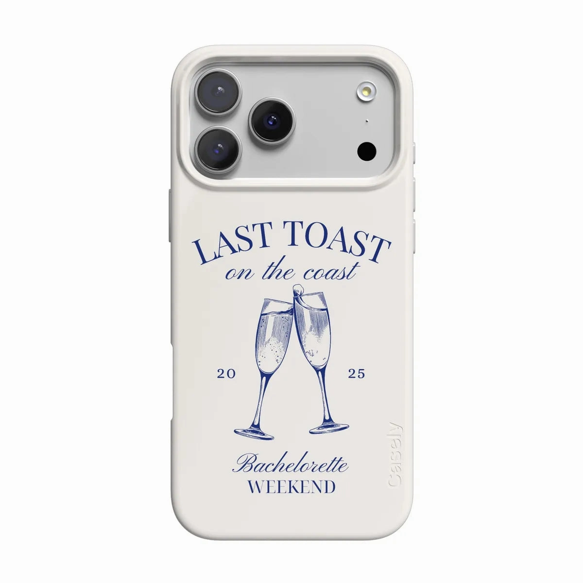Last Toast | Off-White Coastal Bachelorette Case Drop Defense Luxury Texture Finish