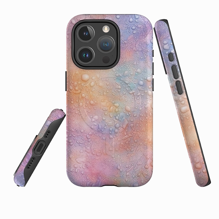 Clear Texture Flexible Edge Texture iPhone MagSafe Tough Case - Pastel Drops