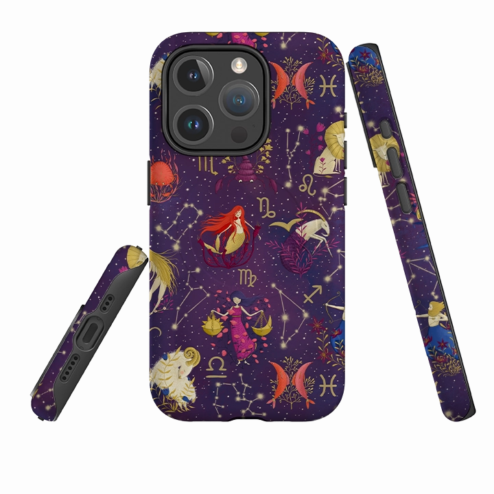 Polished Surface Texture iPhone MagSafe Tough Case - Zodiac Pattern By Maja Lindberg