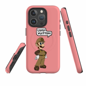 Edge Shield Modern Grip Design iPhone MagSafe Tough Case - Luigi Vuitton Peachy Grape By Angelica Hicks