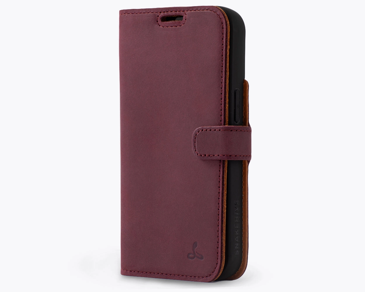 Apple iPhone 15 - Vintage Leather Wallet Phone Case Protective Covering Polished Finish Texture