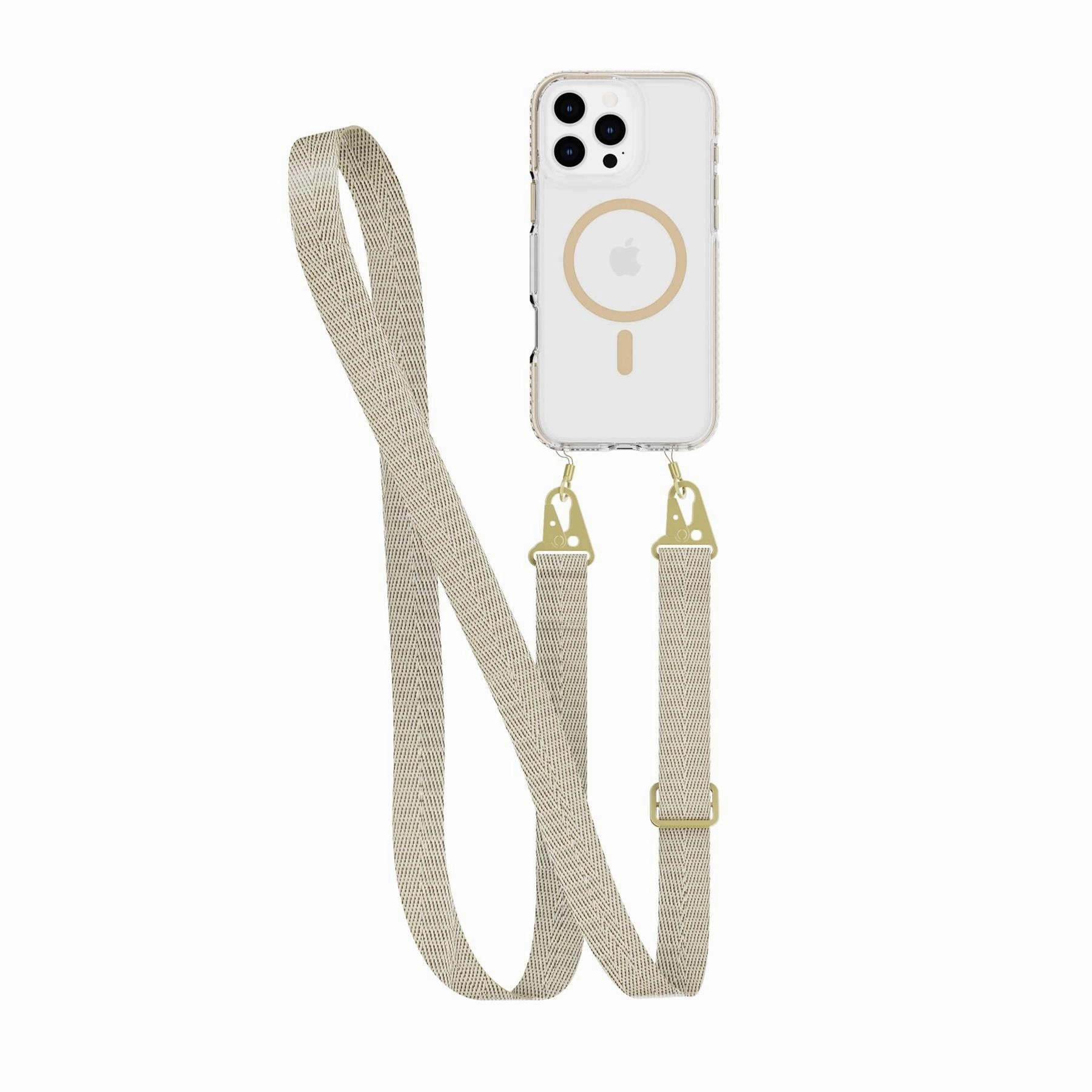 Drop Protection EvoCrystal - Apple iPhone 16 Pro Max Case with Cross-Body - Gold