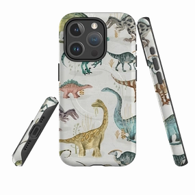 iPhone MagSafe Tough Case - Dinosaurs Pastel By Katherine Quinn Minimal Frame
