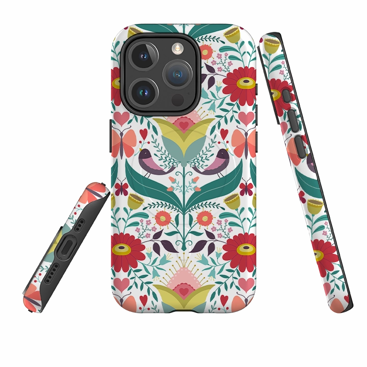 Flexible Detail Sleek Appearance iPhone MagSafe Tough Case -  Bird Pattern IV By Suzy Taylor