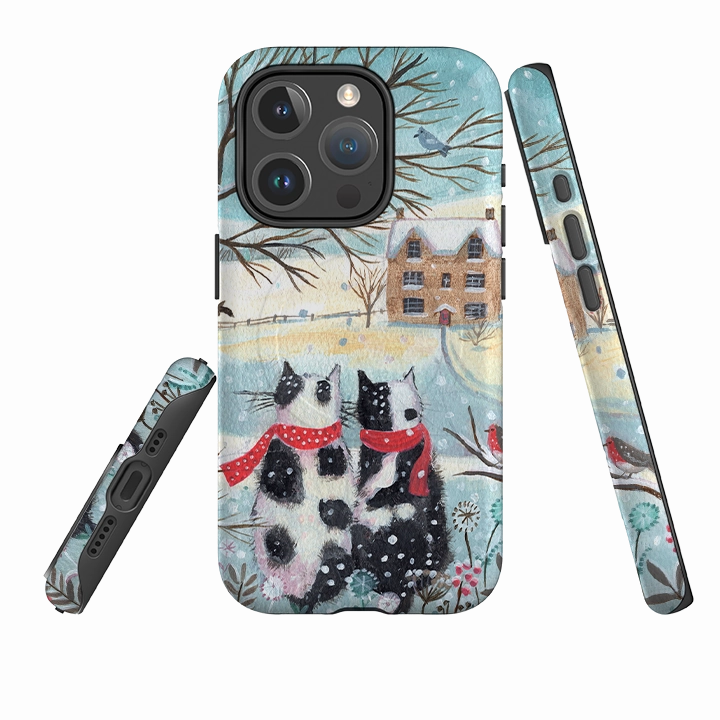 Eco Friendly Premium Style iPhone MagSafe Tough Case - Christmas Cats By Mary Stubberfield