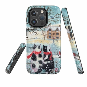Shock Guard iPhone MagSafe Tough Case - Christmas Cats By Mary Stubberfield