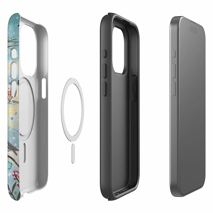 iPhone MagSafe Tough Case - Christmas Cats By Mary Stubberfield Gloss Texture Smooth Look Texture