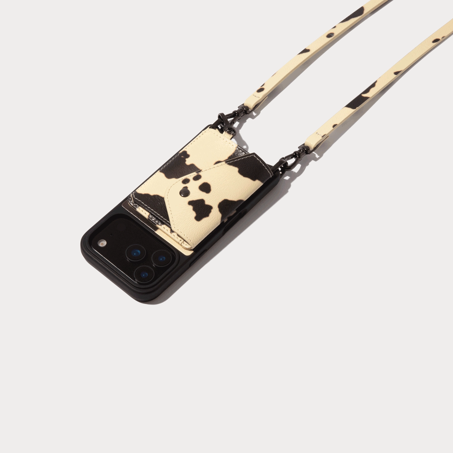 Remi Magnet Wallet Crossbody Phone Case - Spotted Hide/Pewter Premium Build Layer Flexible Edge