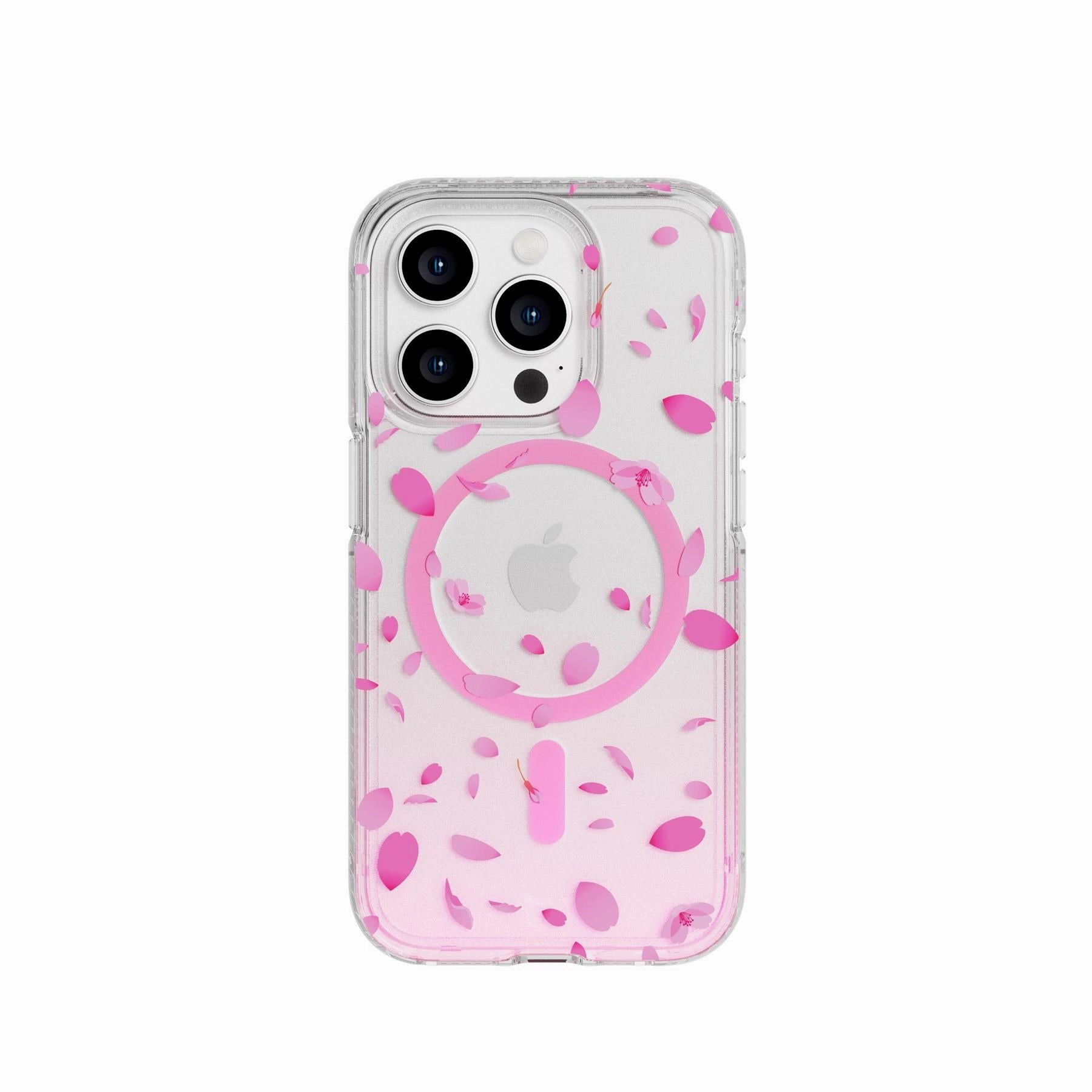 Clear Finish Protective Texture Finish FlexQuartz Apple iPhone 15 Pro Case MagSafe Compatible - Cherry Blossom