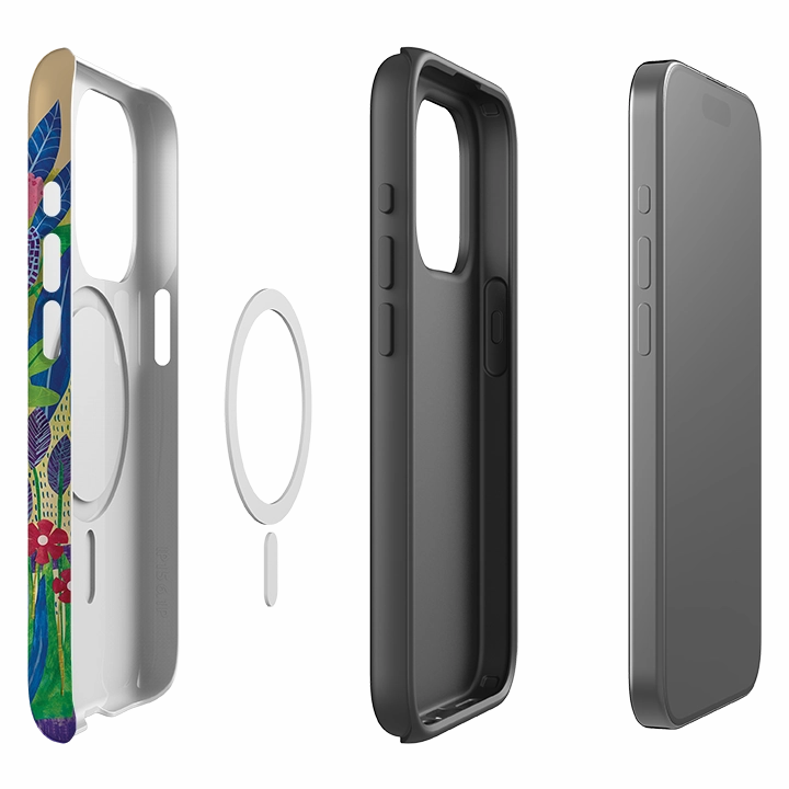 Durable Build iPhone MagSafe Tough Case - Jungle By Tracey English