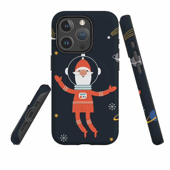 Matte Pattern Design Flexible Detail iPhone MagSafe Tough Case -  Cosmic Santa