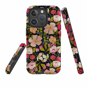 Ergonomic Shape Pocket Safe iPhone MagSafe Tough Case - Vintage Roses By Bex Parkin