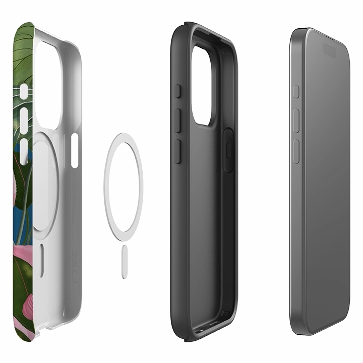 iPhone MagSafe Tough Case - Flamingo By Bex Parkin Clear Surface