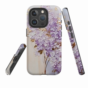 Matte Texture iPhone MagSafe Tough Case - Purple Floral