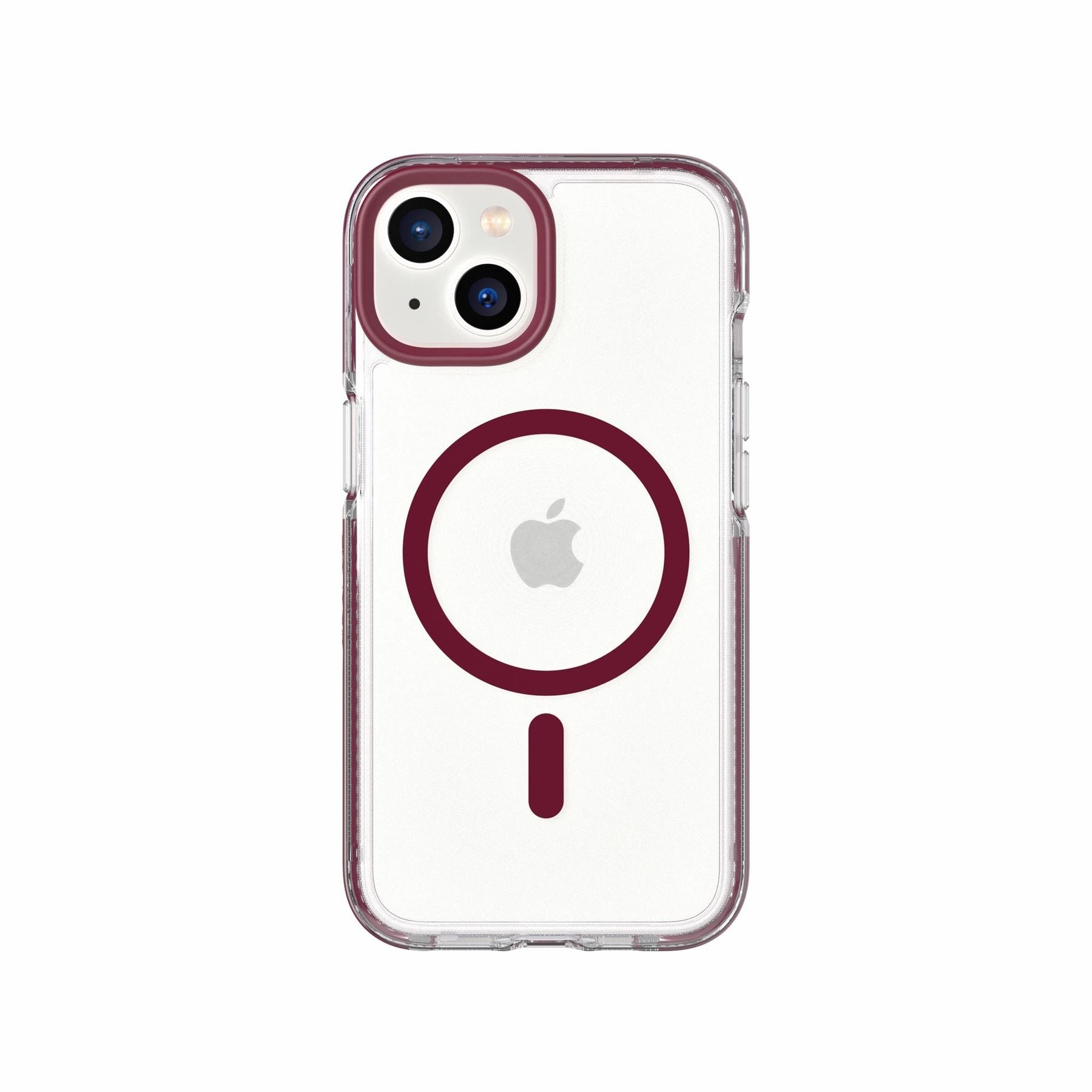 EvoCrystal - Apple iPhone 14 Case MagSafe Compatible - Burgundy Modern Layer Hybrid Pattern