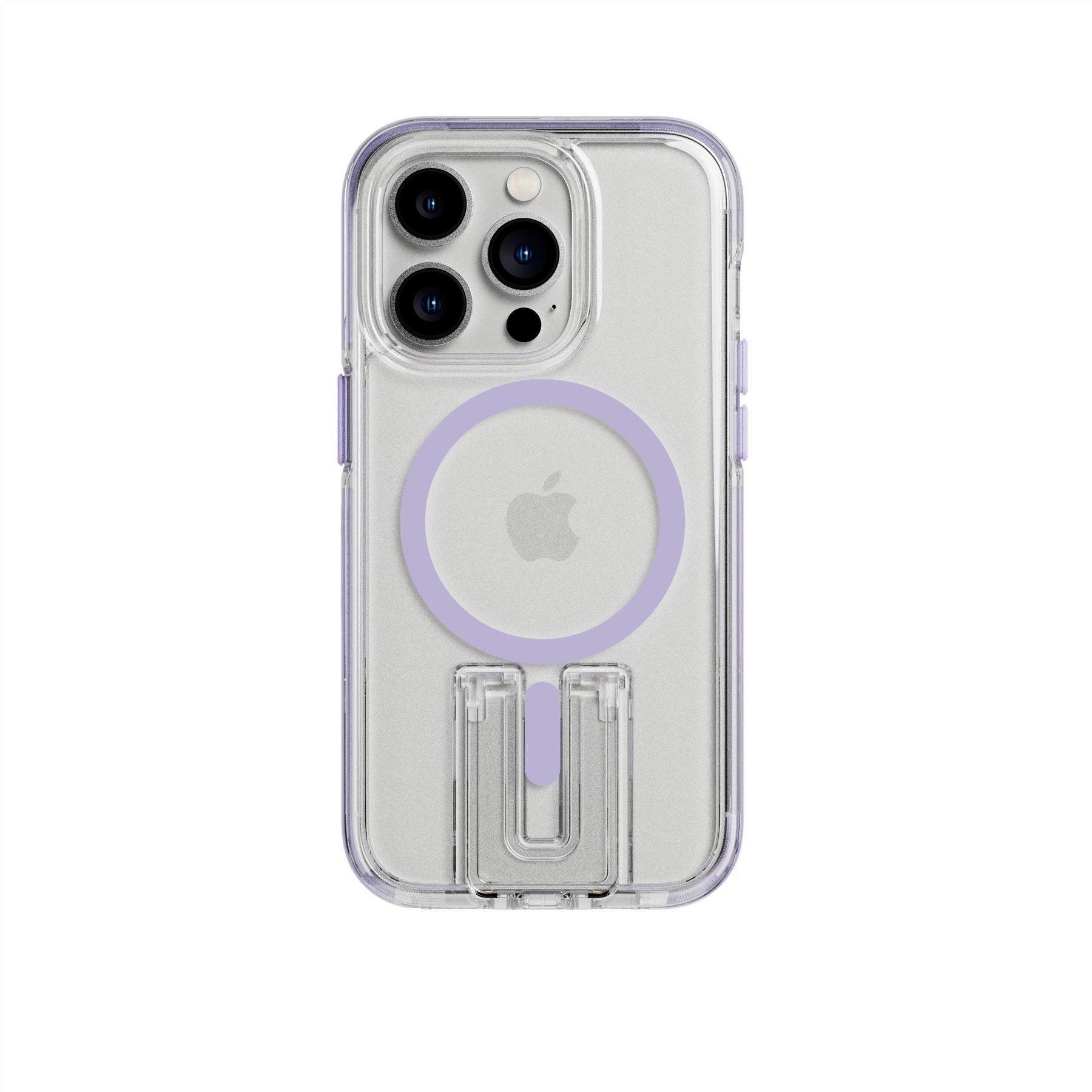Rugged Edge Texture Simple Finish EvoCrystal Kick - Apple iPhone 14 Pro Case MagSafe Compatible - Lilac