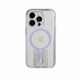 Rugged Edge Texture Simple Finish EvoCrystal Kick - Apple iPhone 14 Pro Case MagSafe Compatible - Lilac