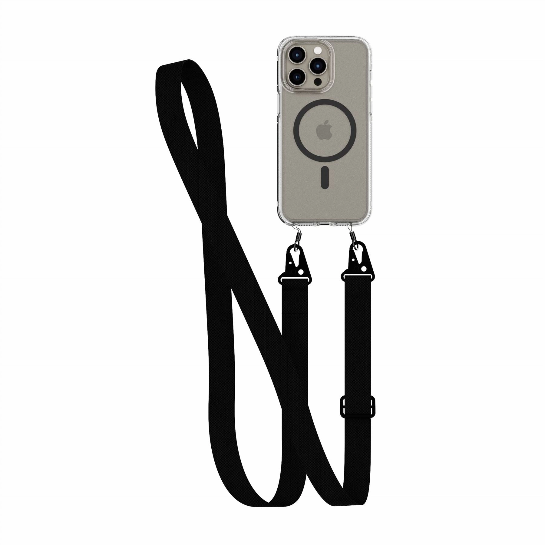 Soft Feelings FlexQuartz - Apple iPhone 15 Pro Max Case MagSafe Compatible with Cross-Body - Black