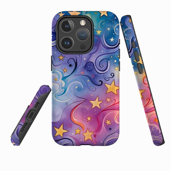 Rugged Grip iPhone MagSafe Tough Case - Rainbow Stars II