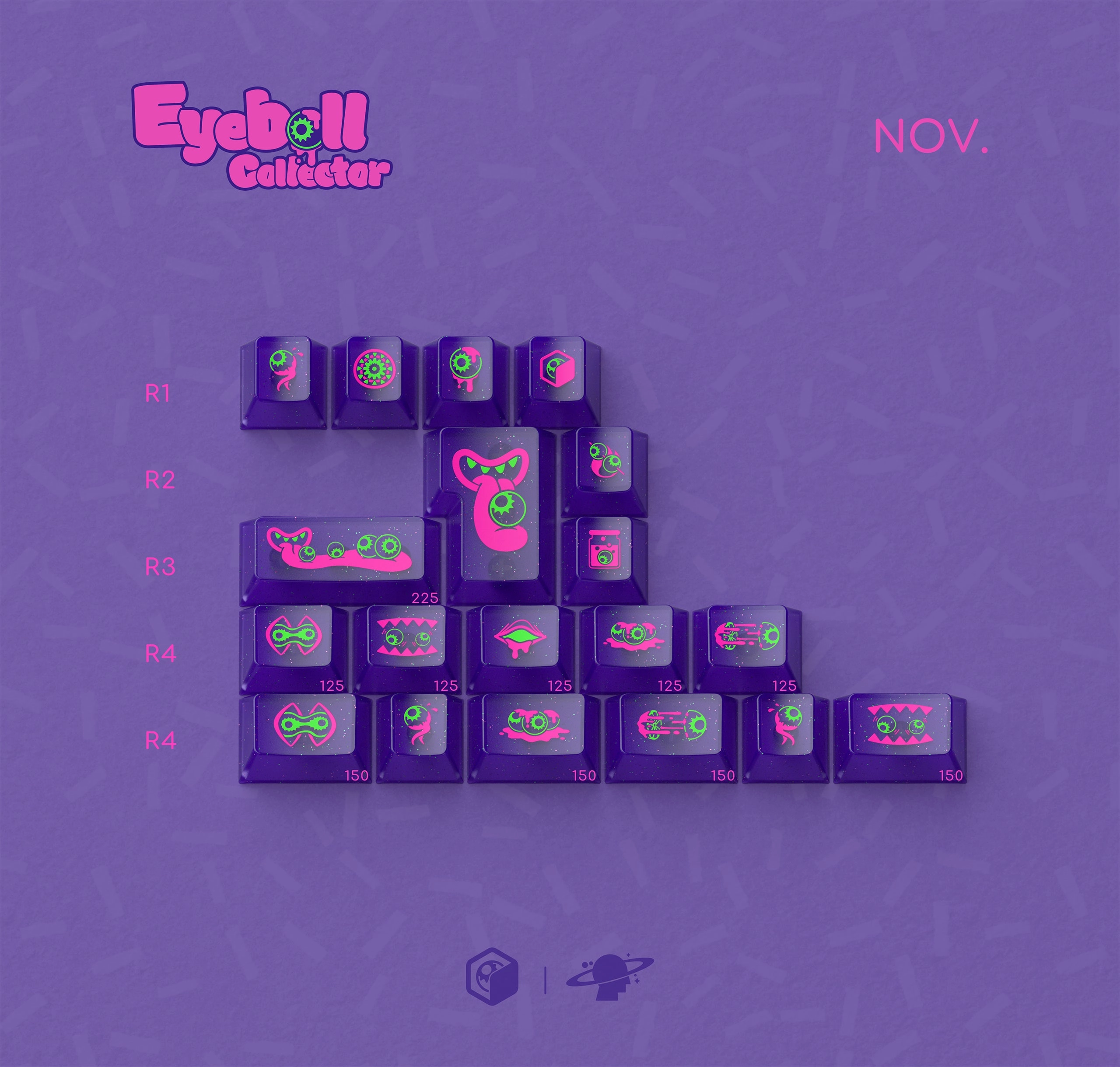 Mechanical Gaming Setup Desk Layout Optimization MW Eyeball Collector ABS Keycap Set (Instock)