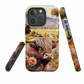 Minimal Surface Layer iPhone MagSafe Tough Case - Highland Cow III